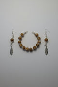 Ladies wire wrap earring and bracelet set